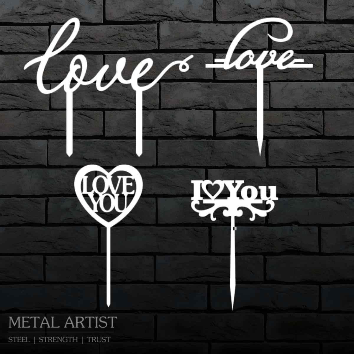 Stainless Steel Love Cake Topper