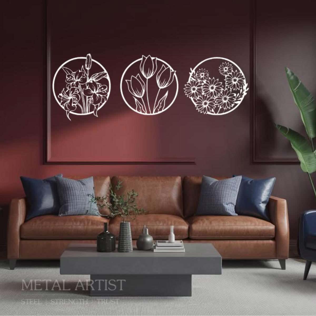 Flowers Metal Wall Art | Wall Decor - Metal Artist