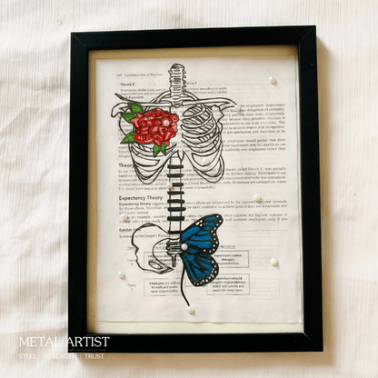 Handmade Body Talk Medical Art Pack of 6 Framed
