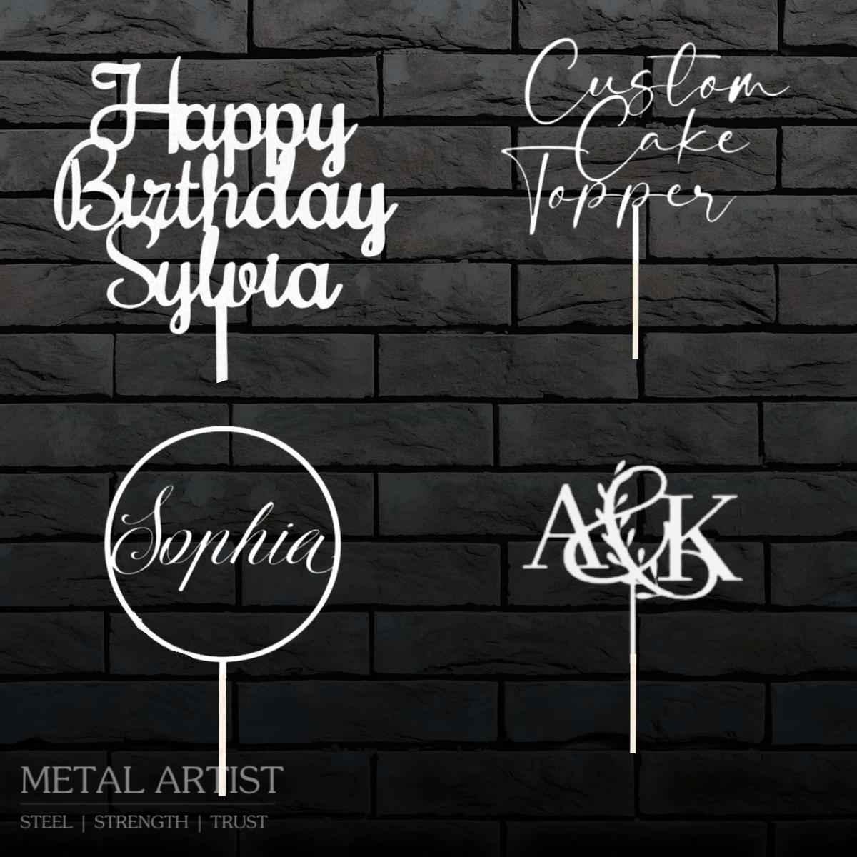 Stainless Steel Customized Birthday Toppers  Event Toppers