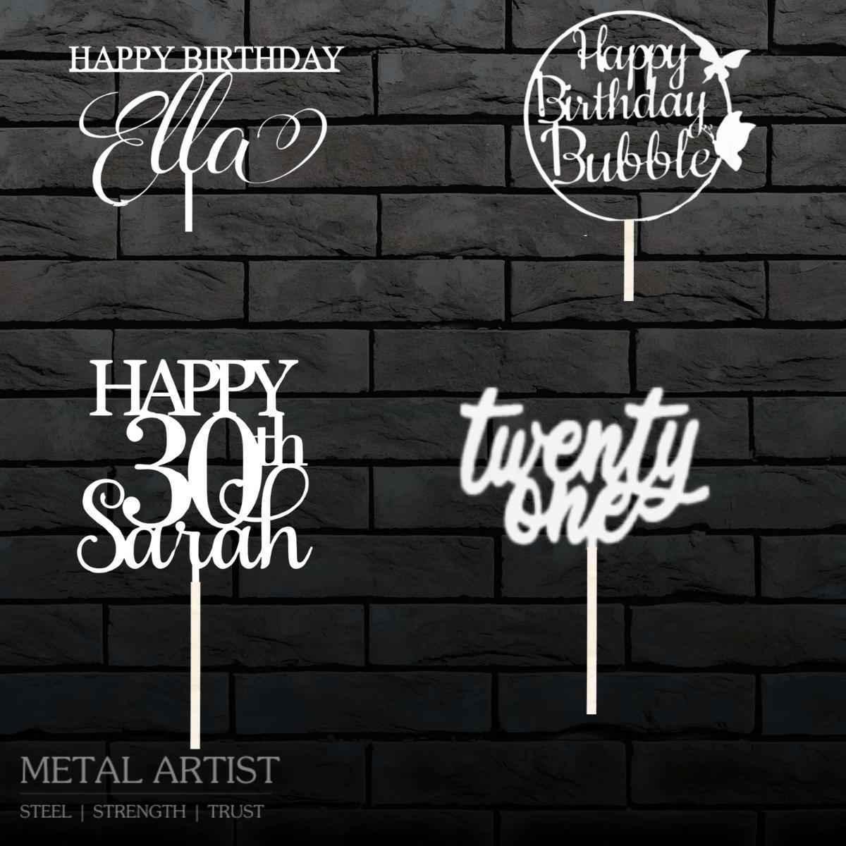 Stainless Steel Customized Birthday Toppers  Event Toppers 