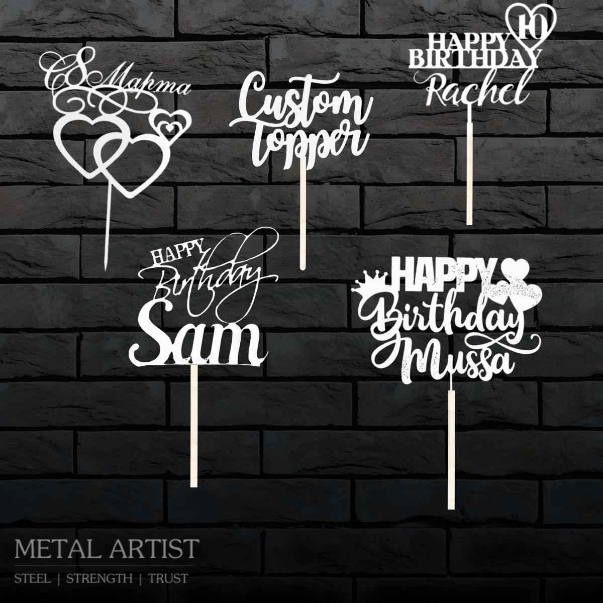 Stainless Steel Customized Birthday Toppers | Event Toppers – metal artist