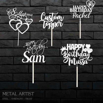 Stainless Steel Customized Birthday Toppers  Event Toppers 