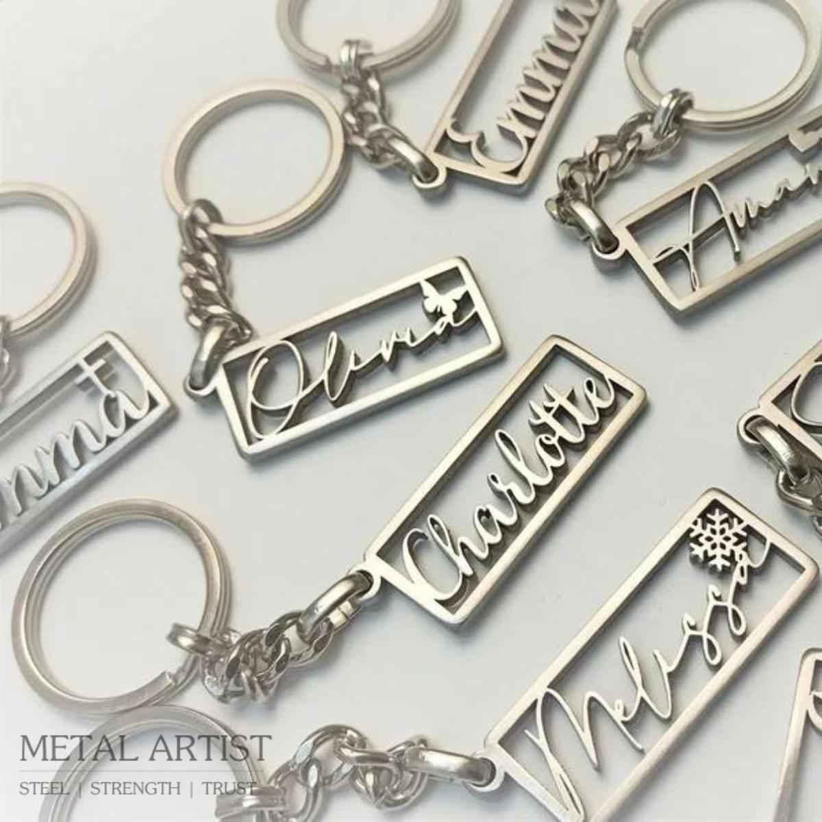 Stainless Steel Customized Name Keychain