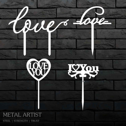 Stainless Steel Love Cake Topper