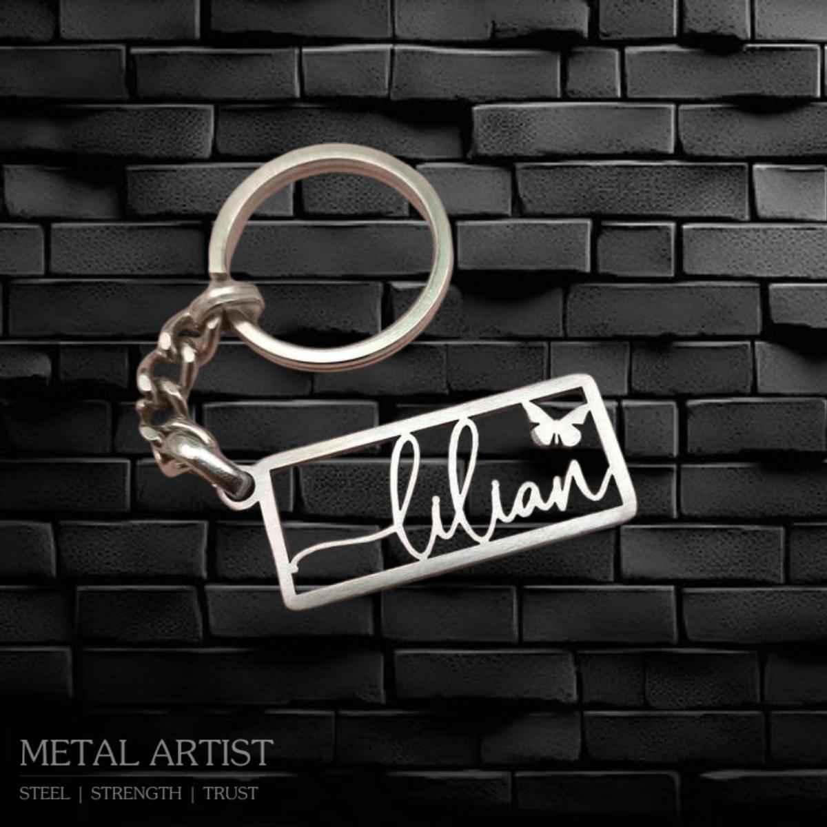 Stainless Steel  Personalized Name Keychain