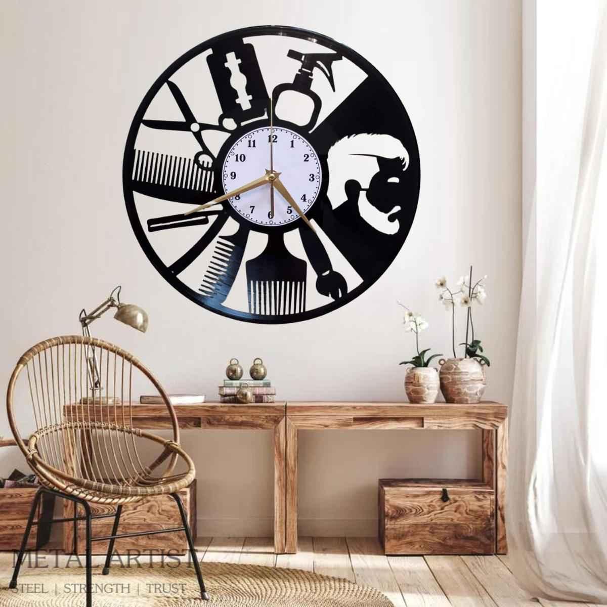 Customized Barber Metal Clock - Metal Artist