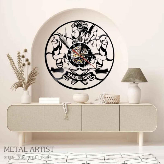 Customized Barber Metal Clock - Metal Artist