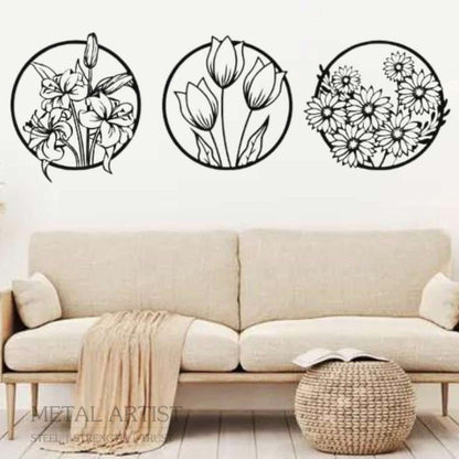 Flowers Metal Wall Art | Wall Decor - Metal Artist