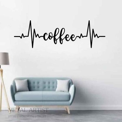 Heartbeat Coffee Wall Art | Customized Wall Art - Metal Artist