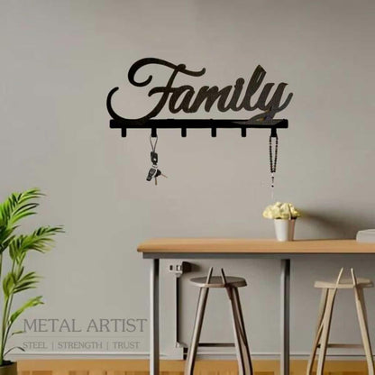 Personalized Name Key Rack | Family Key Holder - Metal Artist